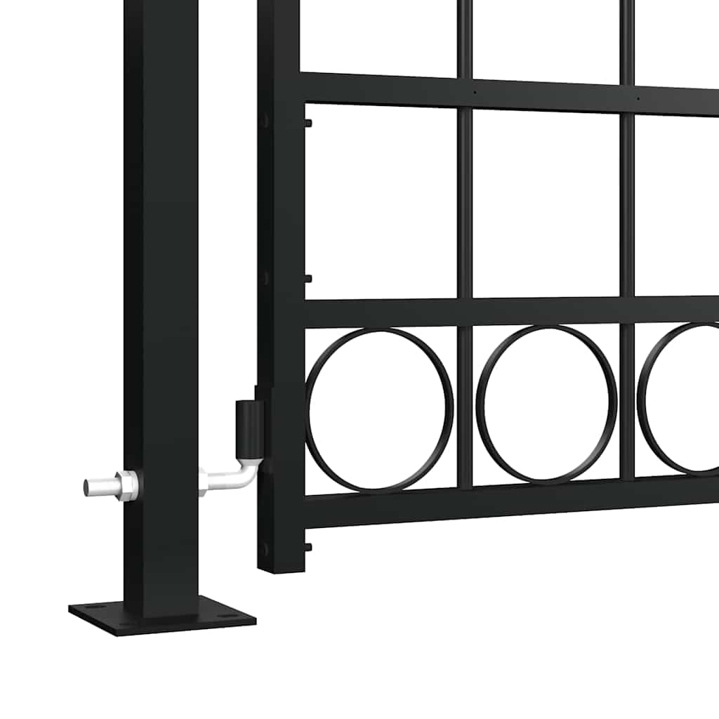 vidaXL Gartentor mit Bogen 105x170 cm Stahltor schwarz