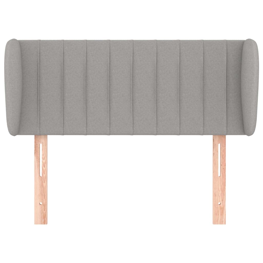 vidaXL Kopfteil mit Ohren Hellgrau 93 cm Stoff höhenverstellbar
