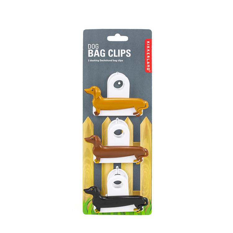 Kikkerland Kitchen Dog Beutelclips Dackel 3er Set