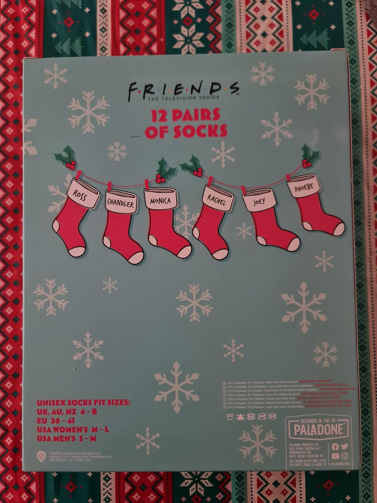 Paladone Friends Socken Adventskalender 12 Tage Unisex Polyester