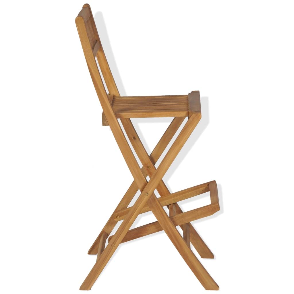 vidaXL Bistro-Set 3-tlg Teak Massivholz Klappstühle Bartisch