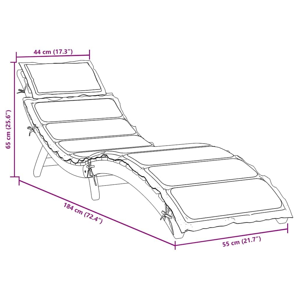 vidaXL Heim & Garten 2x Sonnenliege Taupe Akazie 184 cm