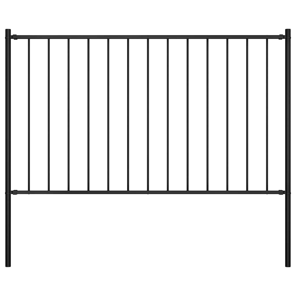 vidaXL Heim Garten Zaunelement Stahl 1,81x1m Schwarz