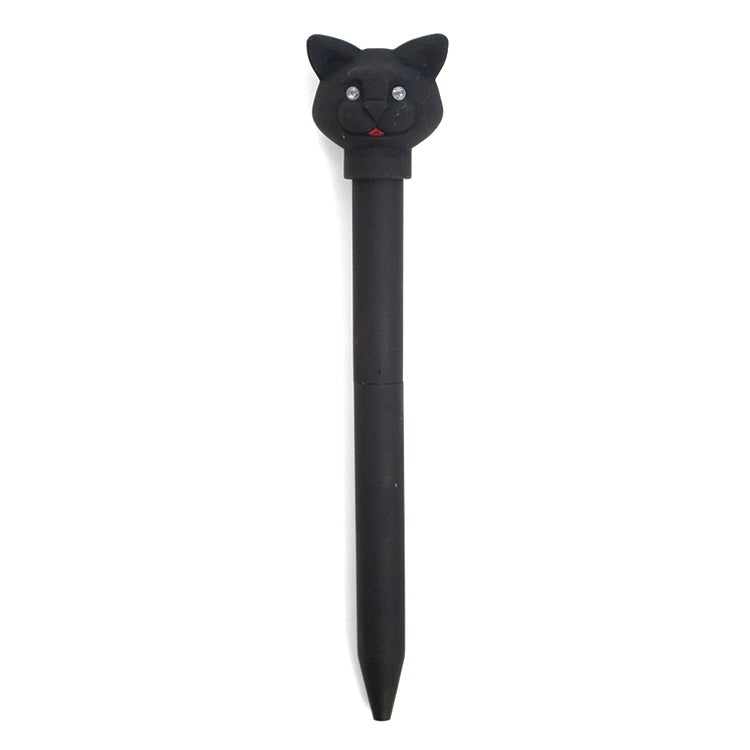 Kikkerland Cat LED Pen Kugelschreiber schwarz nachfüllbar