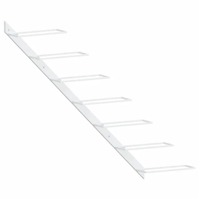 vidaXL Möbel Wand Weinregal Weiß Metall für 7 Flaschen 88cm
