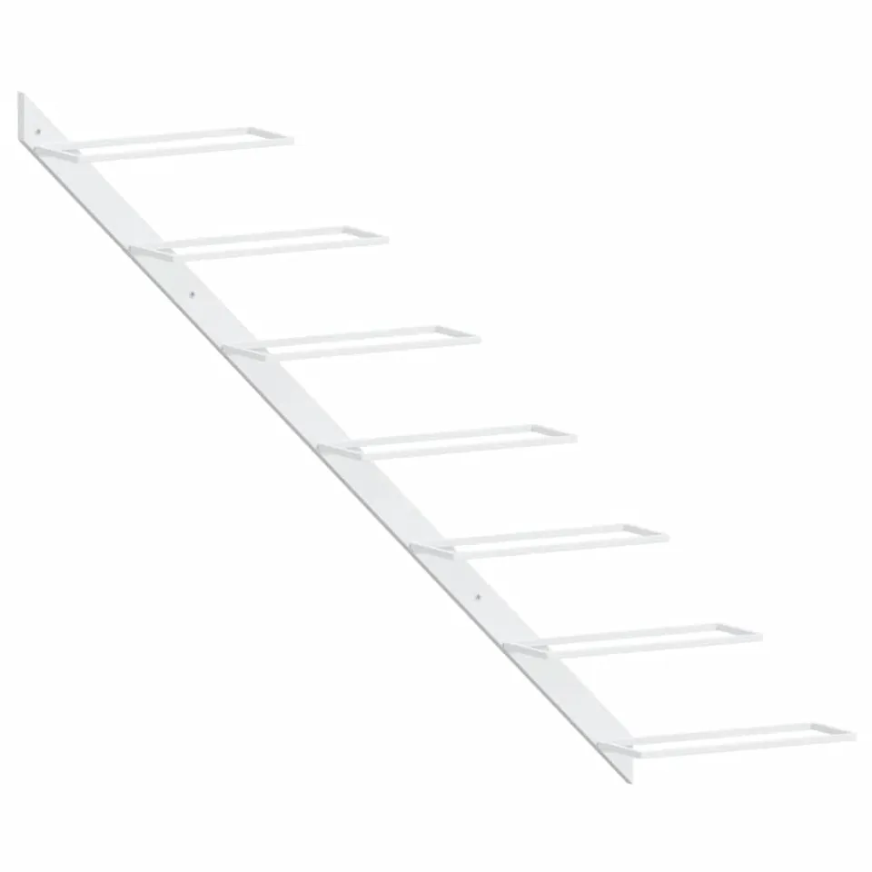vidaXL Möbel Wand Weinregal Weiß Metall für 7 Flaschen 88cm
