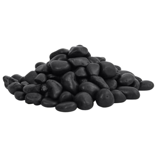 vidaXL Kieselsteine 2-5 cm 25 kg Deko Kies Schwarz poliert