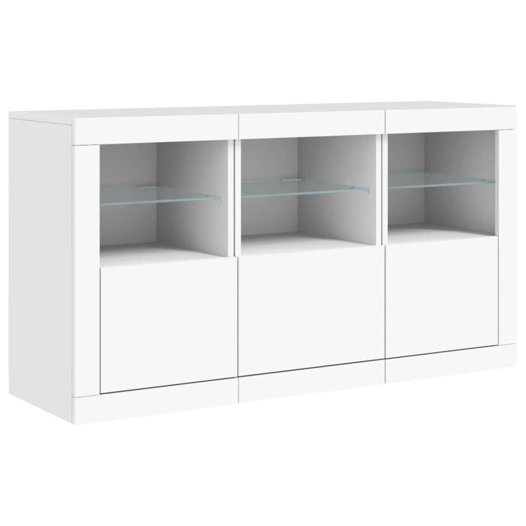 vidaXL Möbel Sideboard Weiß 123x37x67 cm mit LED
