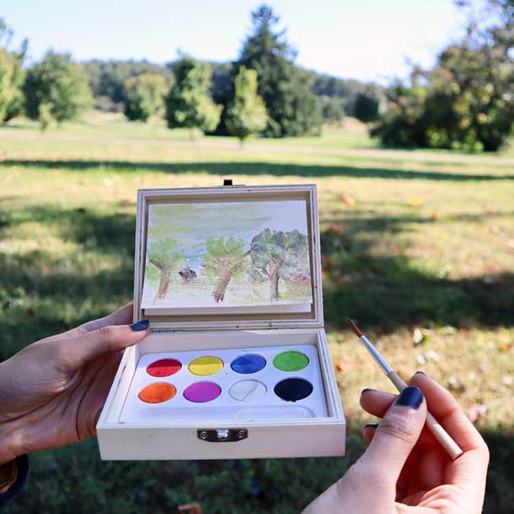 Kikkerland Huckleberry Malkasten Aquarell 8 Farben A7