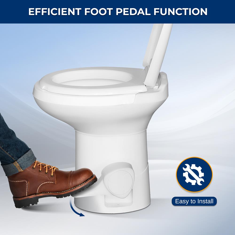 Serenelife Camping Outdoor Toilette Weiß HDPE Fußpedal Leise