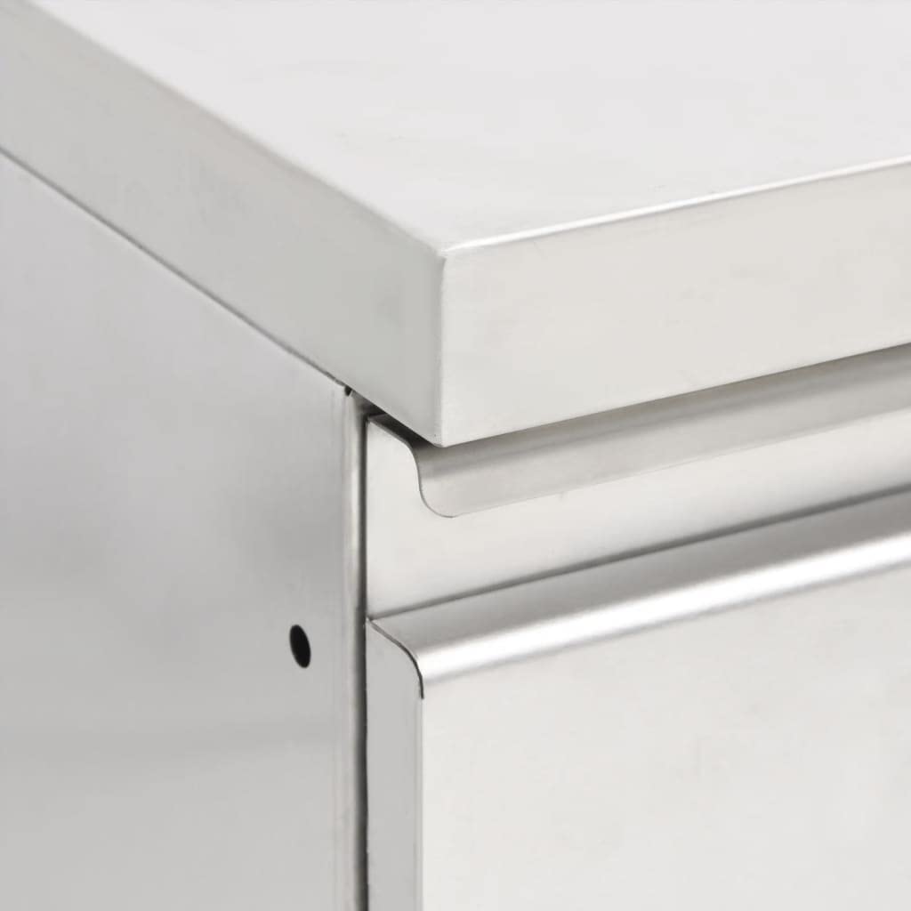 vidaXL Gastro Küchenschrank Edelstahl 2x 2 Schubladen