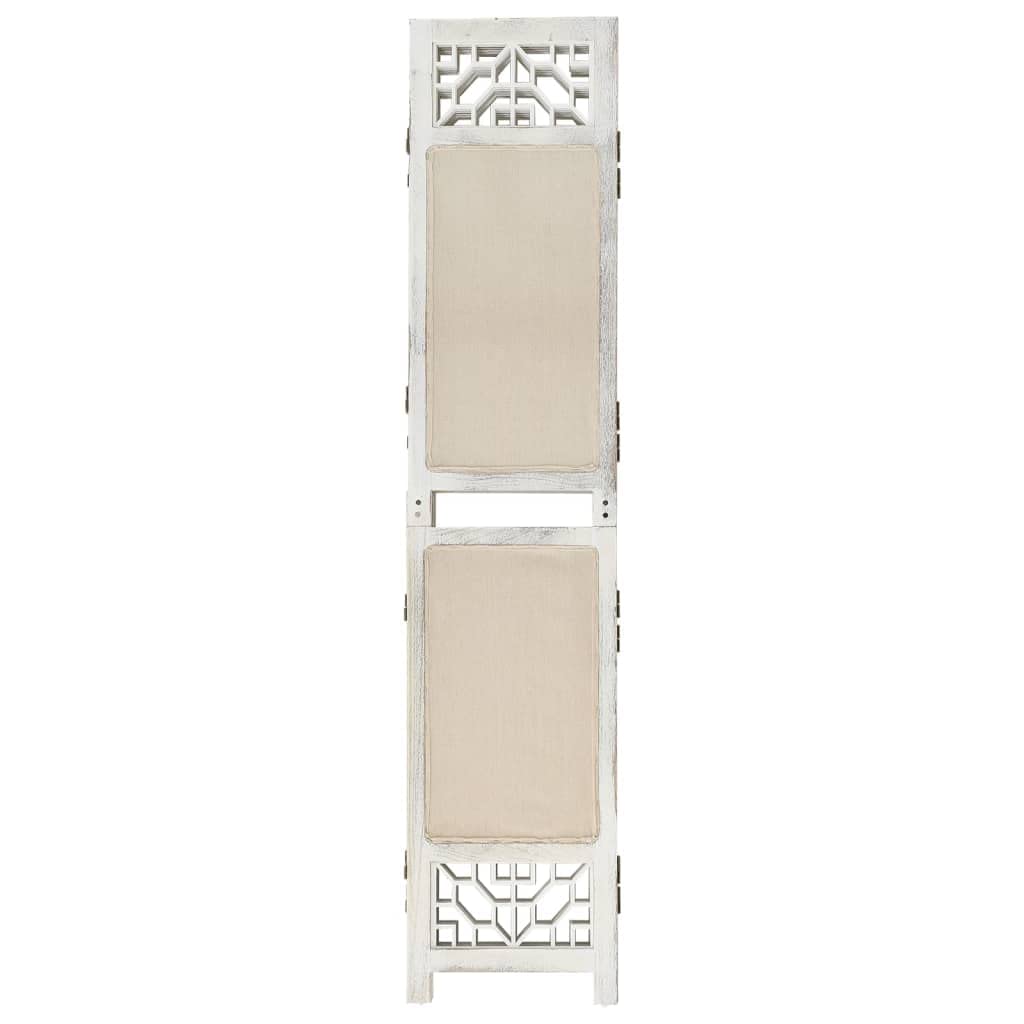 vidaXL Heim & Garten Raumteiler 5-tlg Paravent Creme 175x165cm