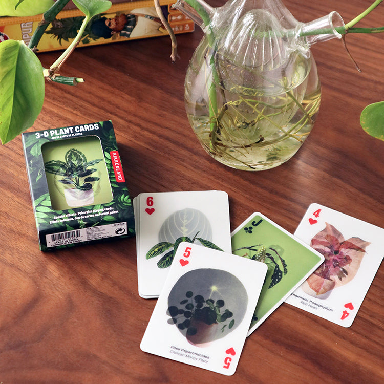 Kikkerland Home 3D Plant Cards Spielkarten Pflanzen 52er