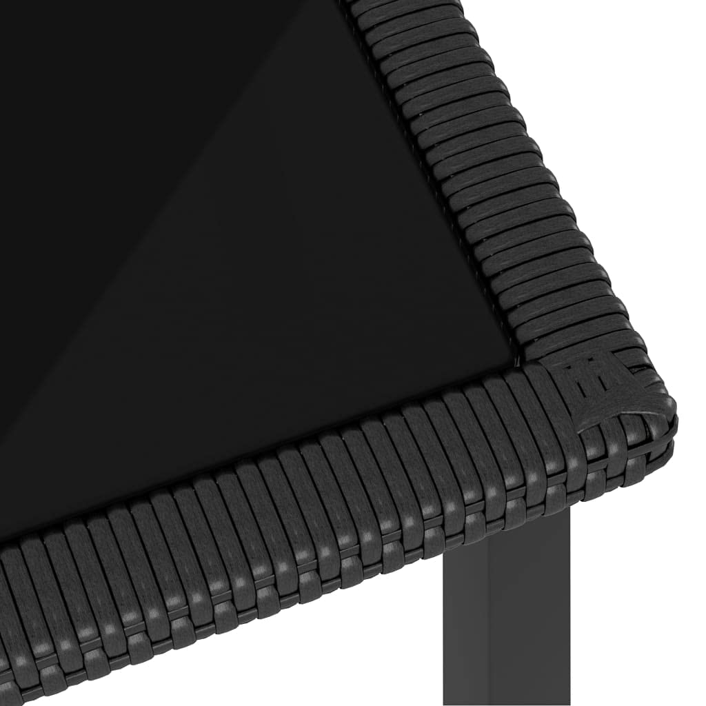 vidaXL Heim & Garten Garten-Essgruppe Rattan schwarz 3-tlg.