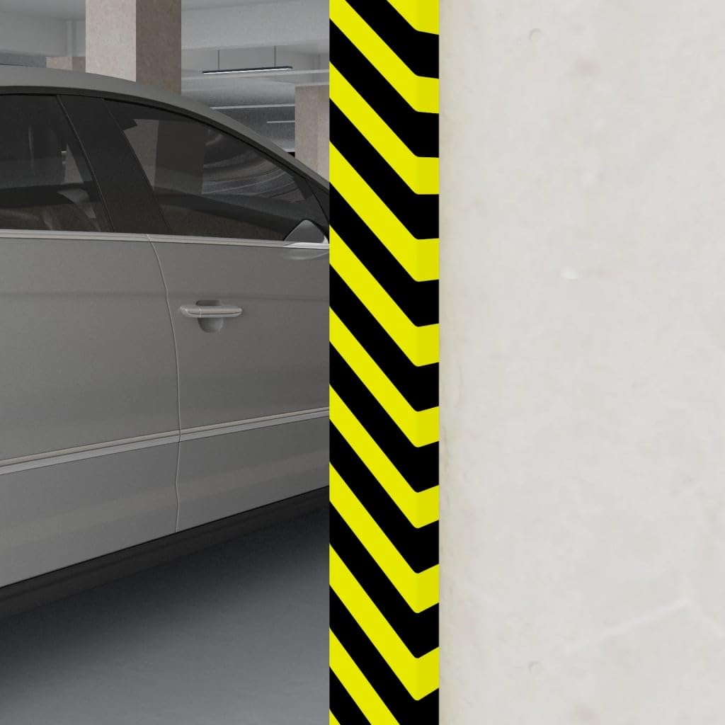 vidaXL Eckenschutz Gelb-Schwarz PU selbstklebend Garage