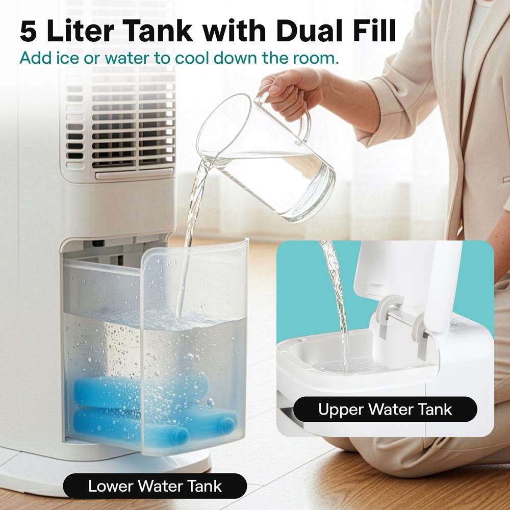 Serenelife Portable AC Luftkühler 5L Weiss Fernbedienung