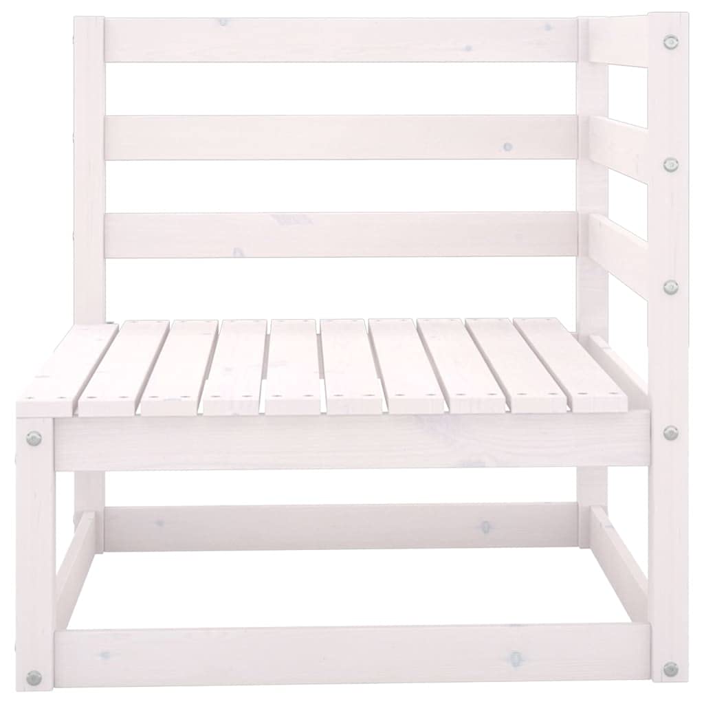 vidaXL Heim & Garten Outdoor-Sofa 3-Sitzer Weiß Kiefer Ohne Kissen
