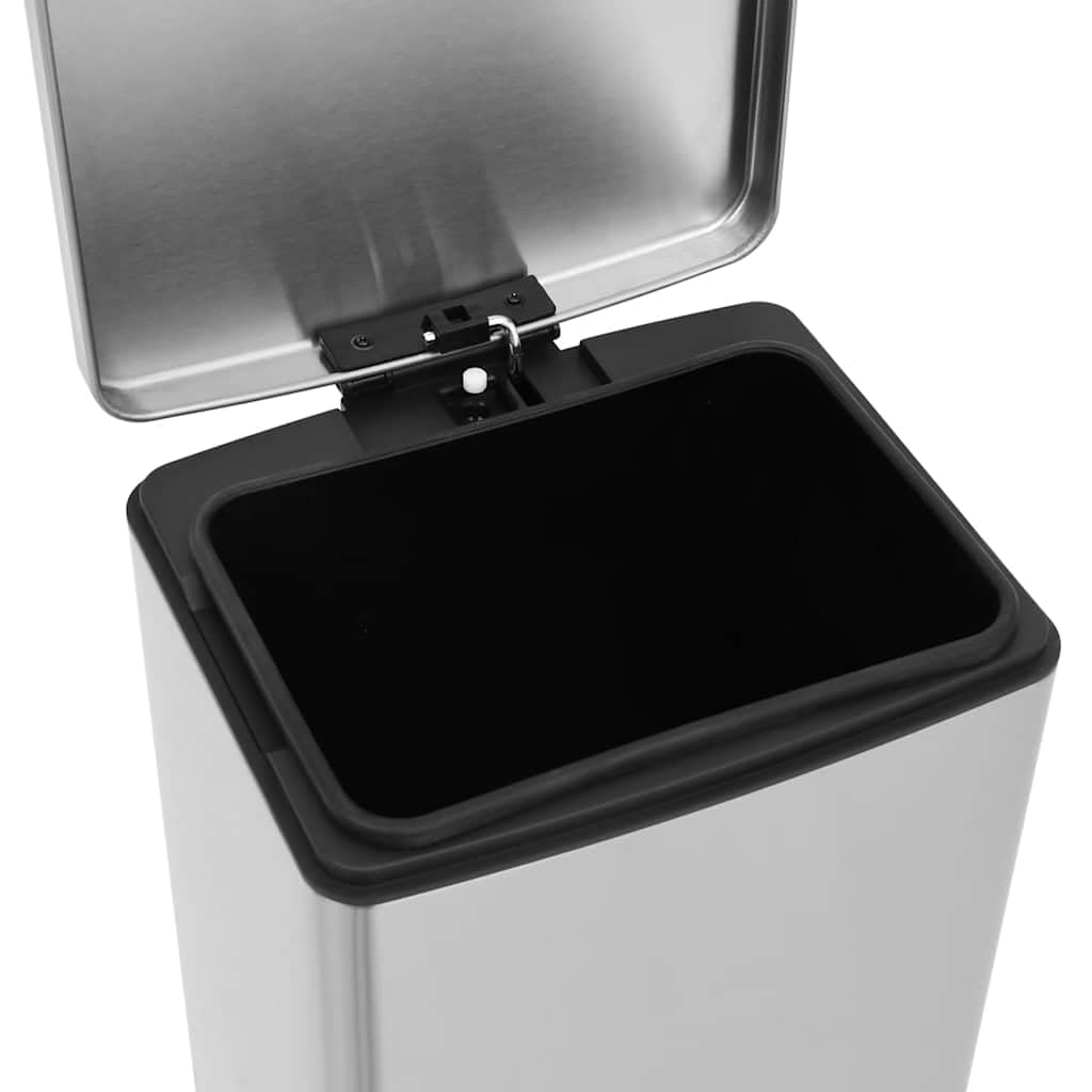 vidaXL Heim & Garten Treteimer 30L silber Edelstahl