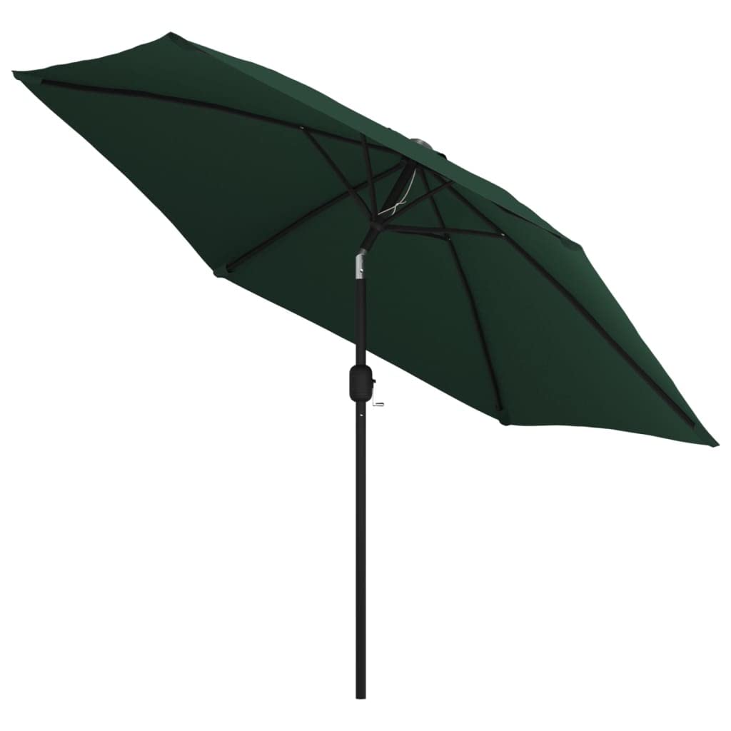 vidaXL Ampelschirm LED 300 cm Stahlmast Grün