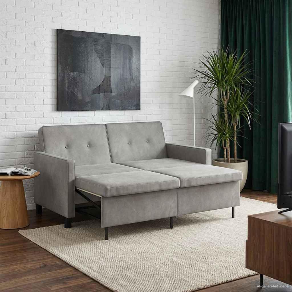 vidaXL Möbel Schlafsofa Ausziehsofa Hellgrün 154 cm Stoff