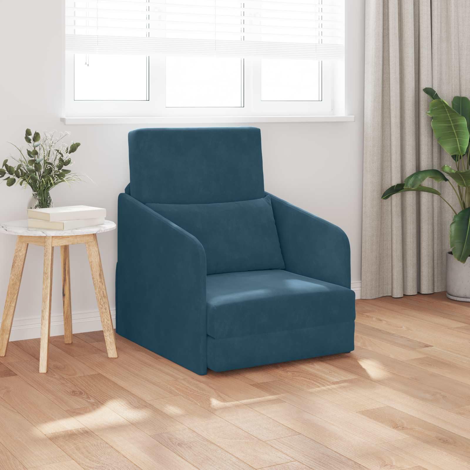 vidaXL Schlafsofa Samt Blau 65x80x83 cm Bodensofa
