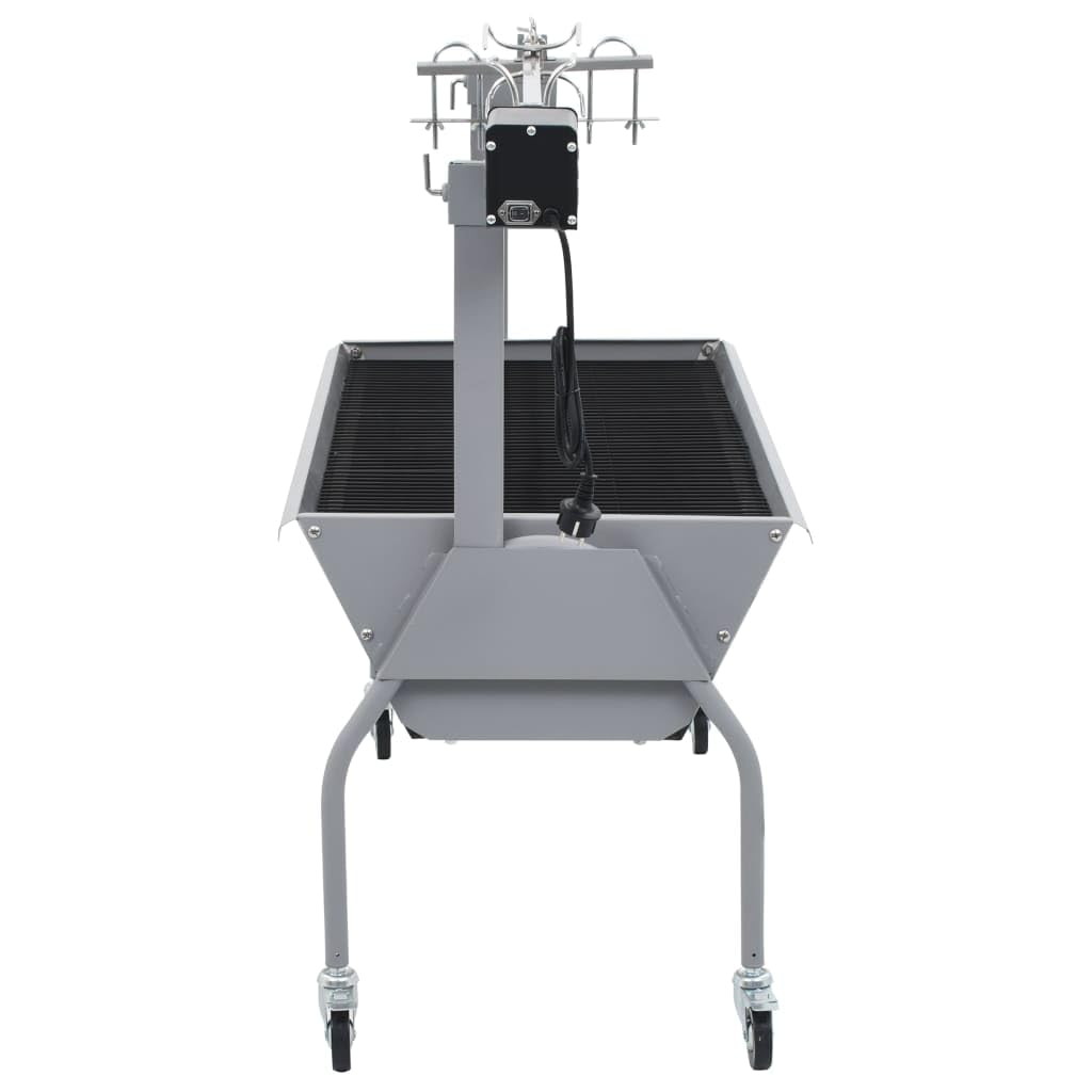 vidaXL Spanferkelgrill Metzgergrill Elektro Holzkohle Grau