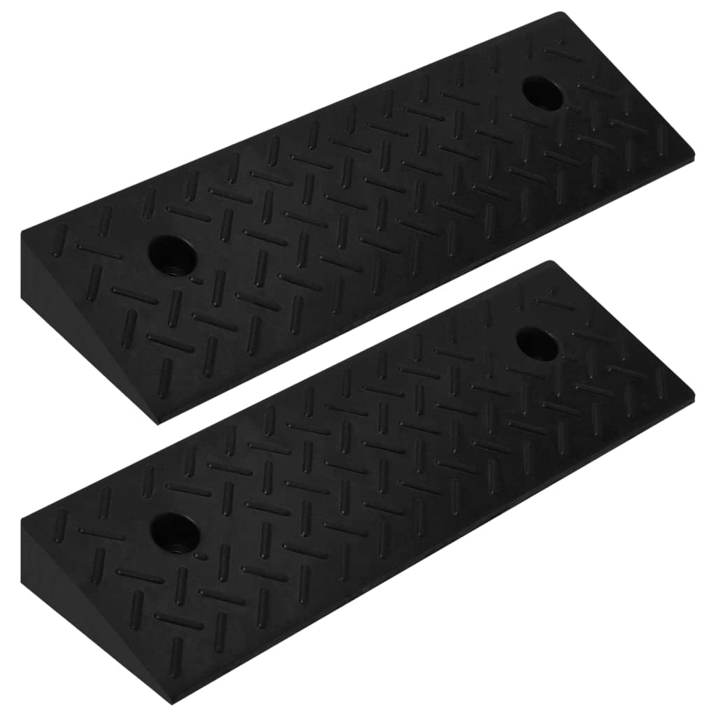 vidaXL Bordsteinrampe Gummi 50x32,5x14 cm Auffahrrampe 2er Set