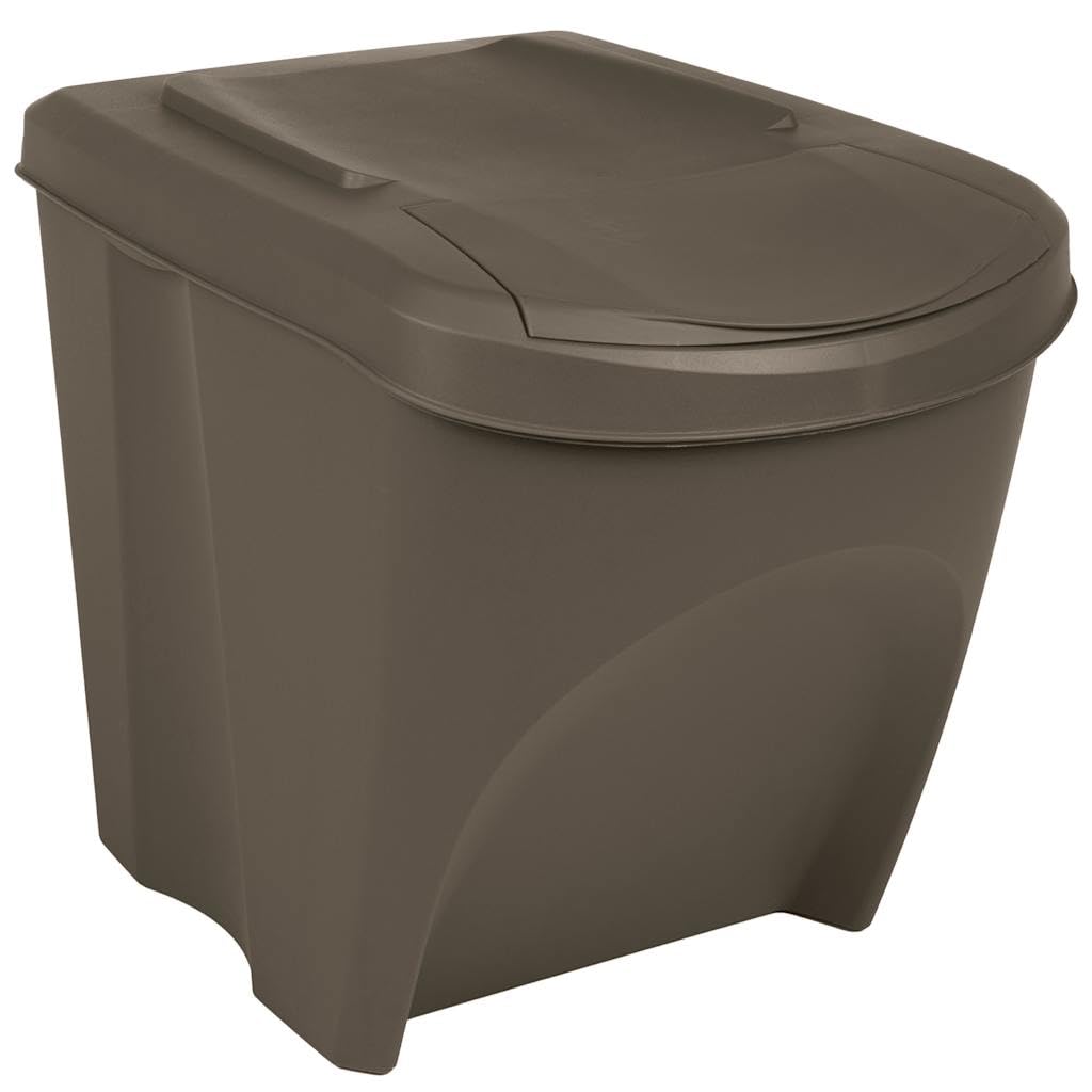 vidaXL Heim & Garten Mülleimer 3x75L Grau stapelbar