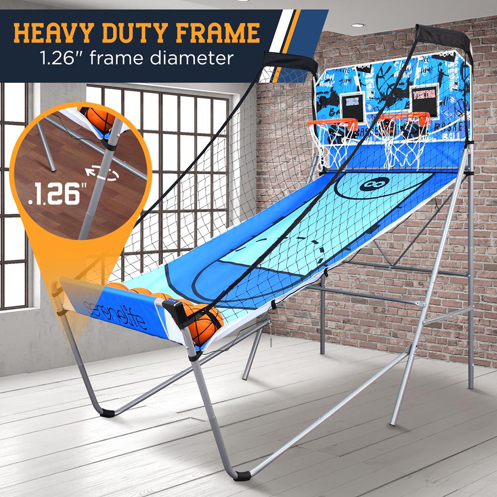 Serenelife Game Tables Basketballspiel Dual Hoop LED klappbar