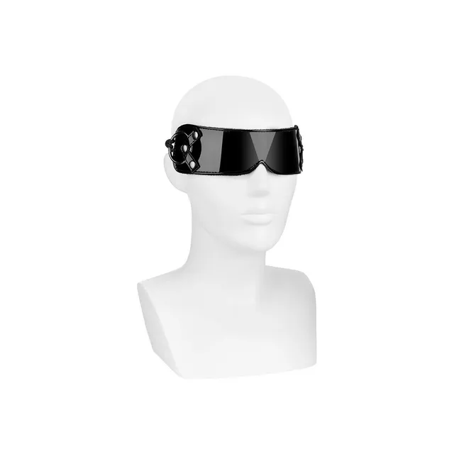 EIS BDSM Augenbinde schwarz Lackoptik verstellbar