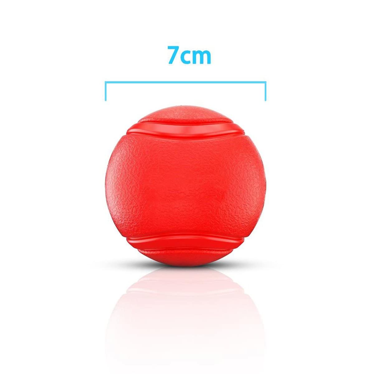 Intirilife Hunde Gummiball Knall Rot 7 cm bissfest