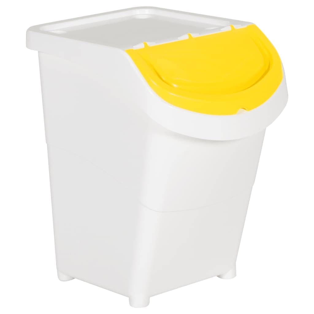 vidaXL Heim & Garten Abfallbehälter Weiß 120L 3 Stk. PP
