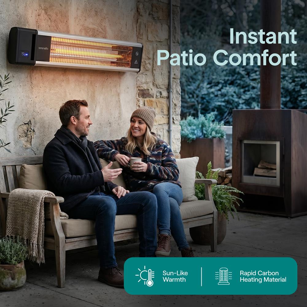 Serenelife Heater Terrassenheizer Wand 1500W Fernbedienung