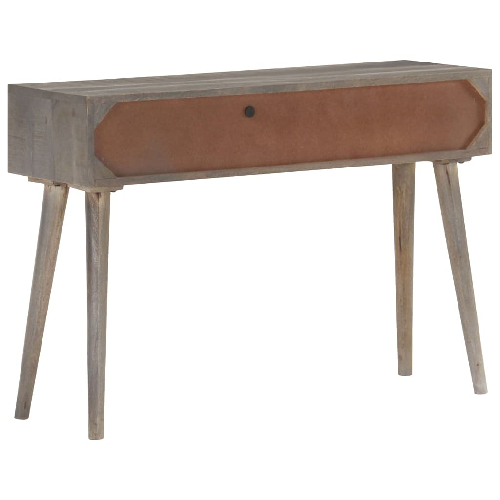 vidaXL Möbel Konsolentisch Mangoholz grau 110x35x75cm 2 Schubladen