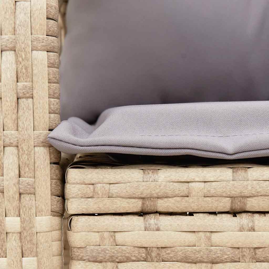 vidaXL Heim & Garten Schaukelstuhl Beige-Grau Poly Rattan