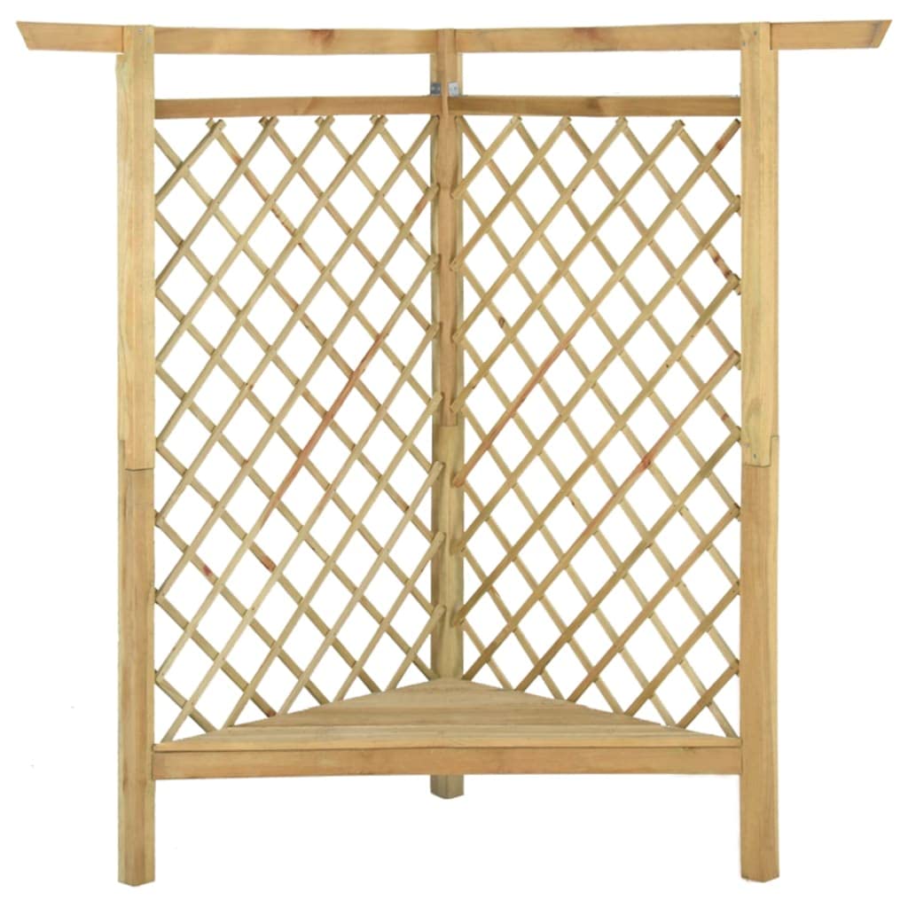 vidaXL Heim & Garten Eckpergola Kiefer Imprägniert mit Bank 166cm