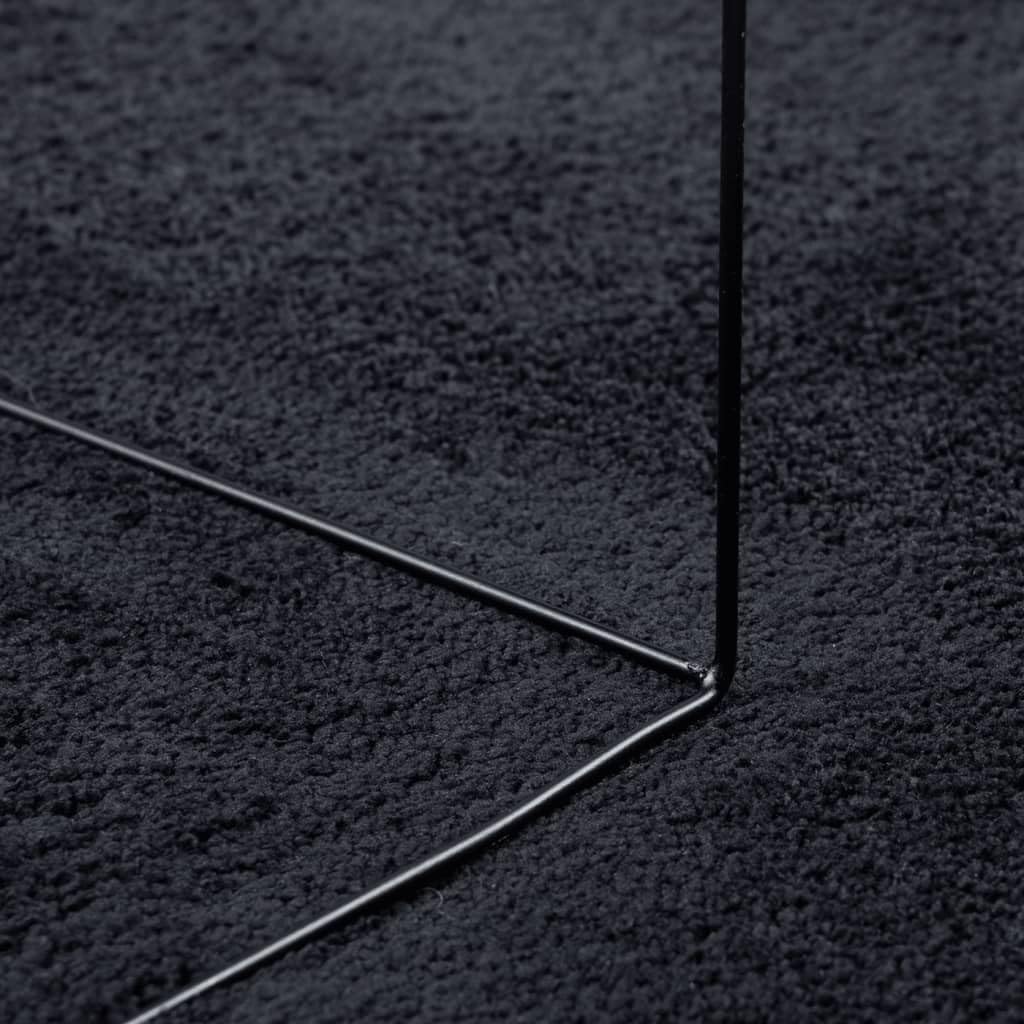 vidaXL Teppich Oviedo Kurzflor schwarz 240x240 cm