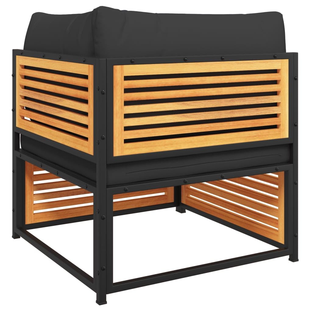 vidaXL Garten-Ecksofa Anthrazit Akazie mit Kissen modular