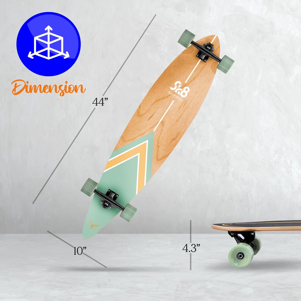 Serenelife Skateboard Mini Cruiser Komplettboard Schwarz Ahorn