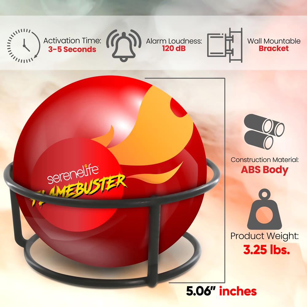 Serenelife Outdoor Feuerlöschball Rot automatisch 4m
