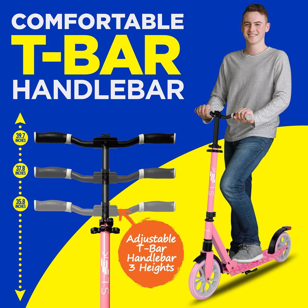 Serenelife Kick Scooter Pink klappbar Alu Tretroller Erwachsene