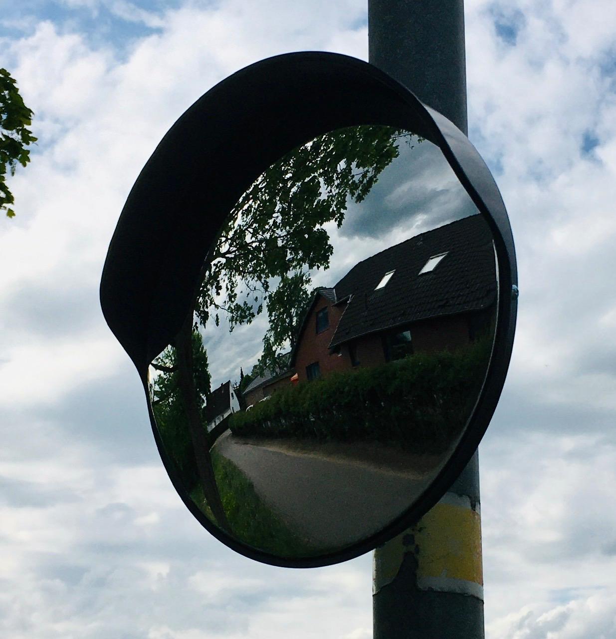 vidaXL Verkehrsspiegel Konvex 30 cm Schwarz Outdoor