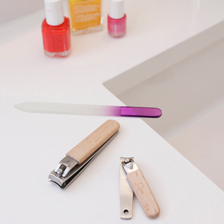 Kikkerland Tools & Wellness Nagelknipser Set Holz 2-teilig