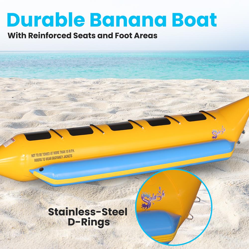 Serenelife Pool Set Bananenboot 5 Personen mit Pumpe