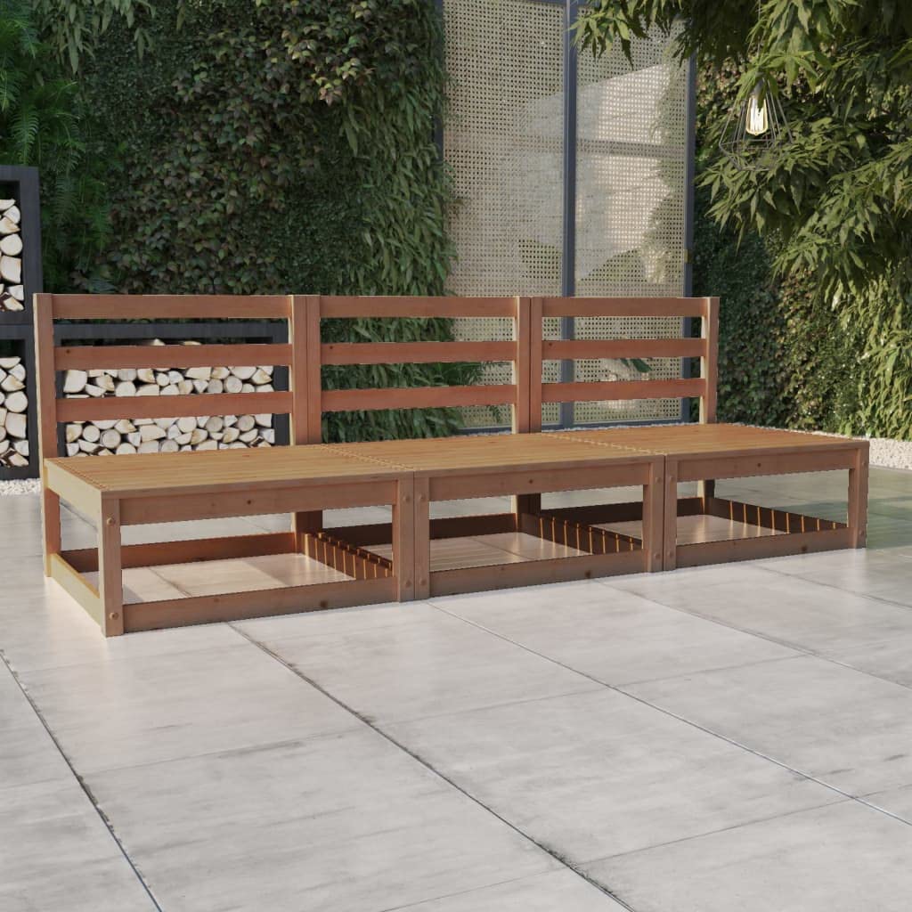 vidaXL Heim & Garten Gartensofa 3-Sitzer Honigbraun Kiefernholz