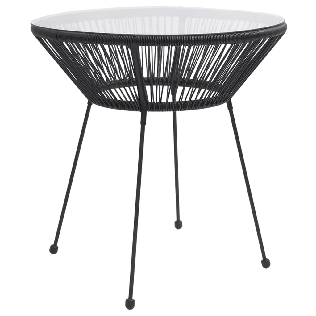 vidaXL Garten-Essgruppe Schwarz 2-tlg Rattan-Optik Set