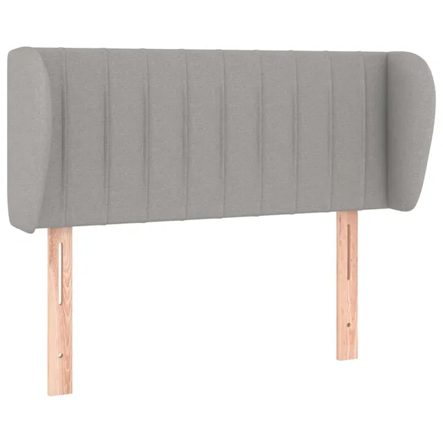 vidaXL Kopfteil mit Ohren Hellgrau 93 cm Stoff höhenverstellbar