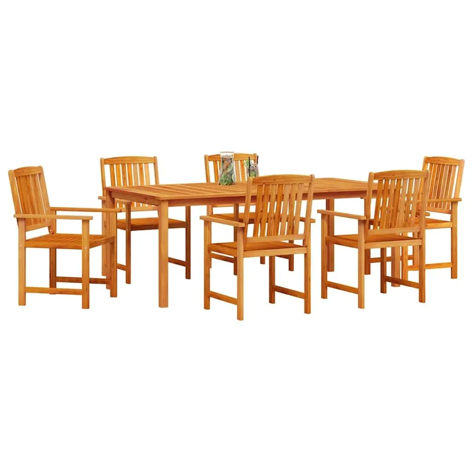 vidaXL Heim & Garten Garten Essgruppe 7-tlg Braun Akazie Holz