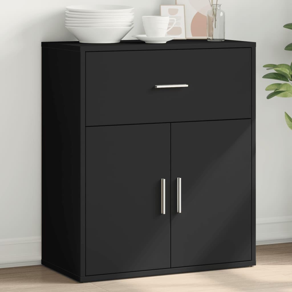 vidaXL Möbel Sideboard Schwarz Holzwerkstoff 60x31x70