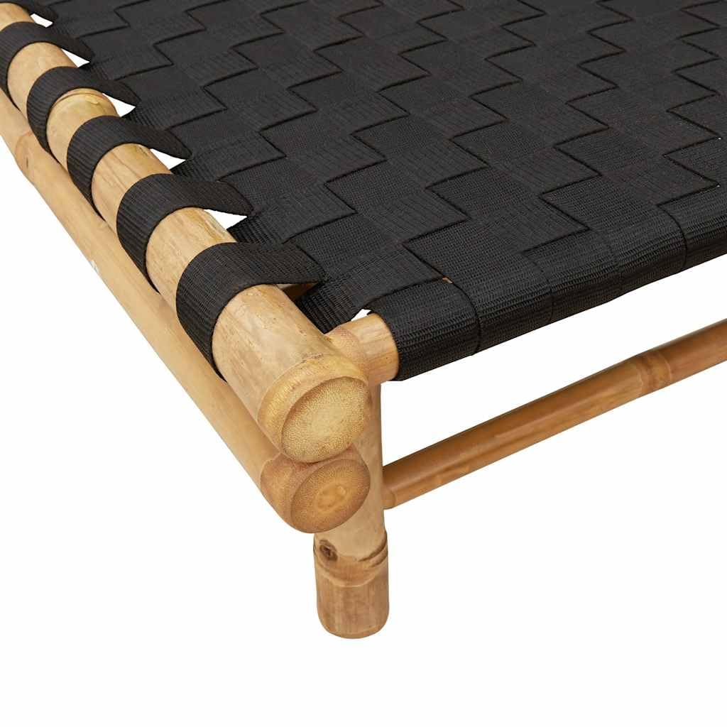 vidaXL Heim & Garten Sonnenliege Bambus Schwarz 55x200x30 cm